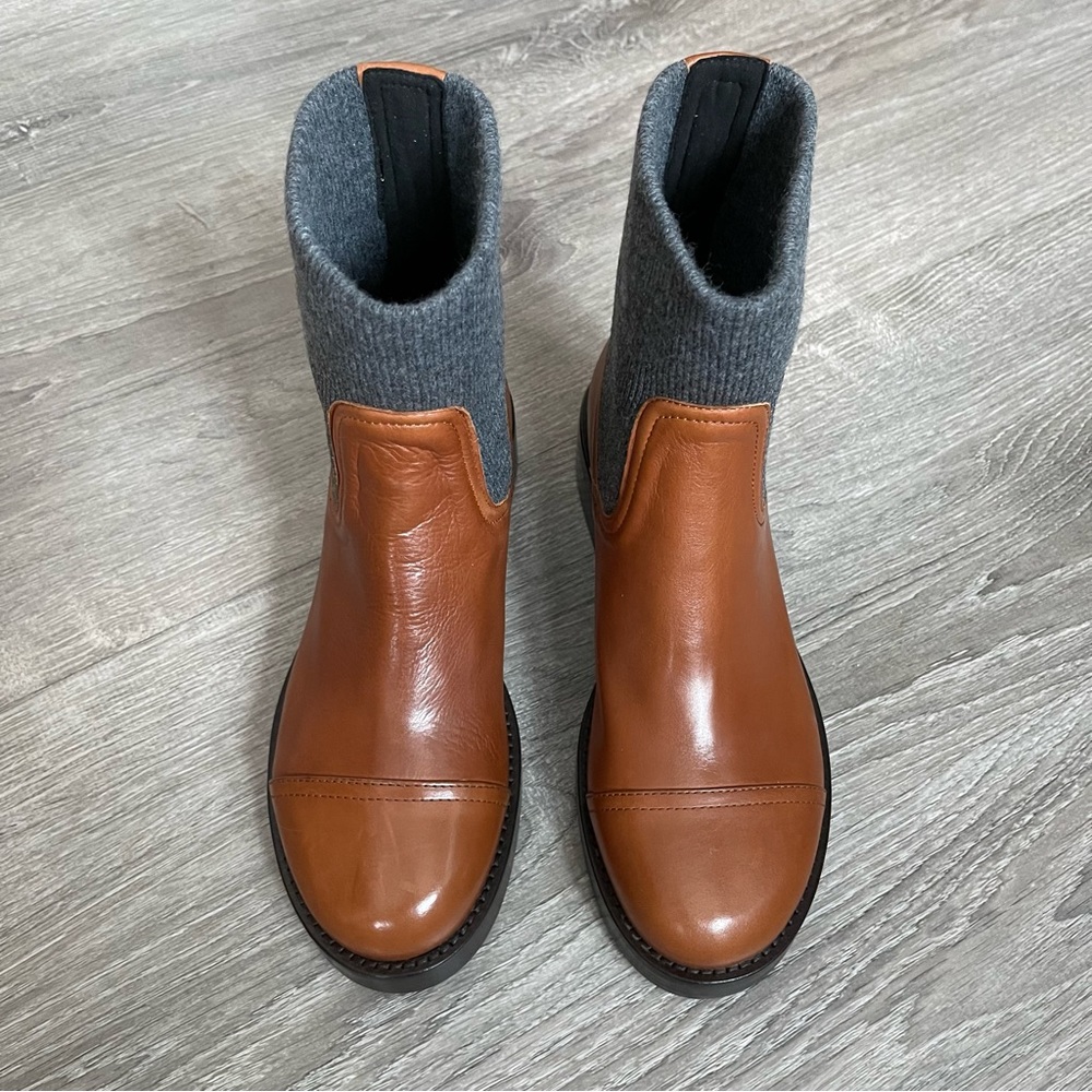 J. Crew Italian Leather Rib Cuff Boot Sz 8.5 - Picture 8 of 9